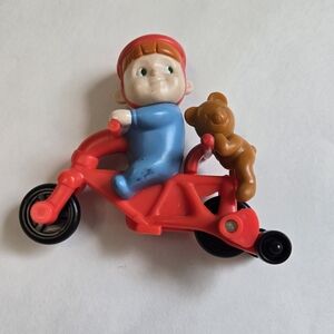 1997 Hardee's Meals 3" Toy Figure Babblin Boo & Mickey On Bicycle